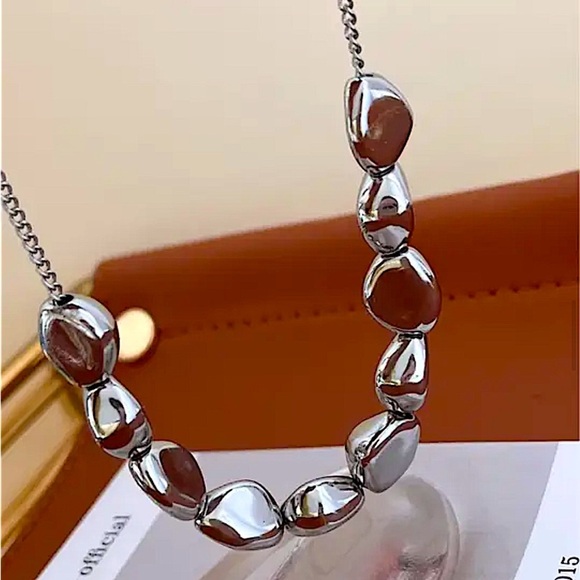 Sterling Silver Irregular Beaded Necklace - Picture 11 of 12